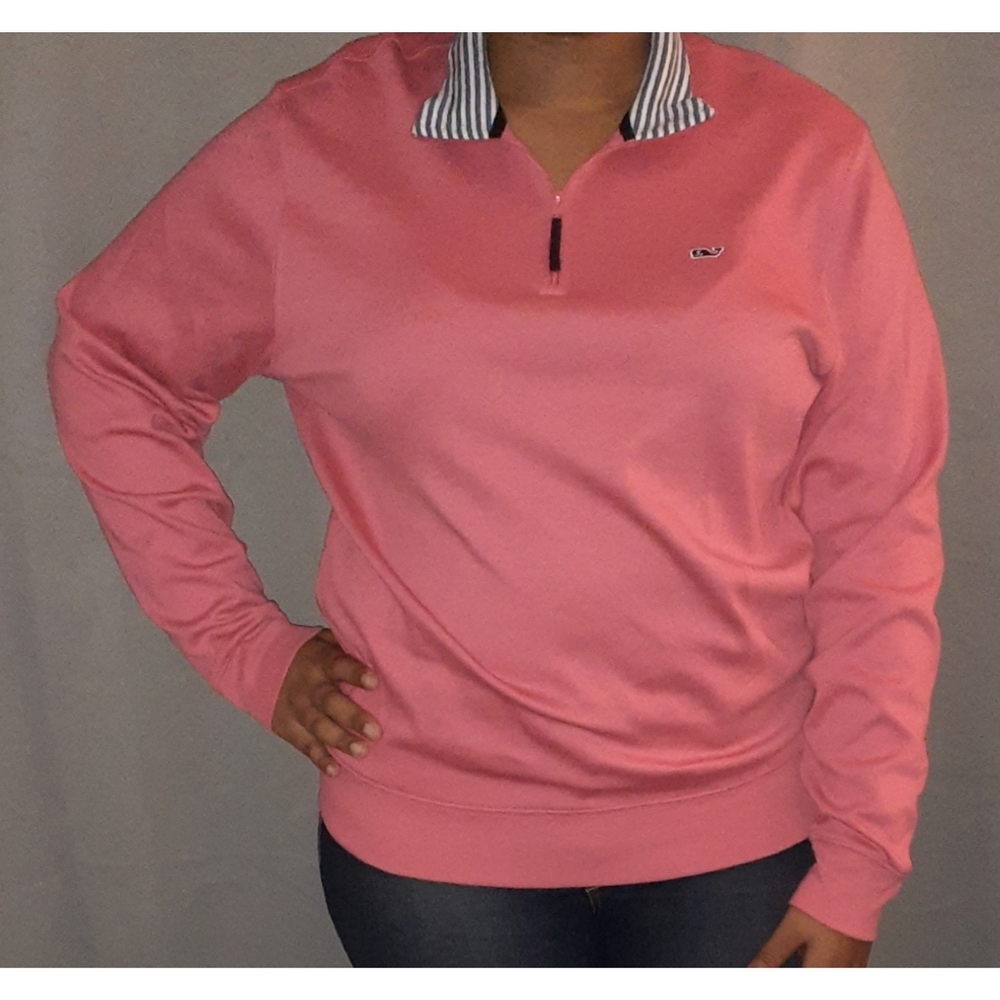 |VINEYARD VINES QUATER ZIP JERSEY PULLOVER|